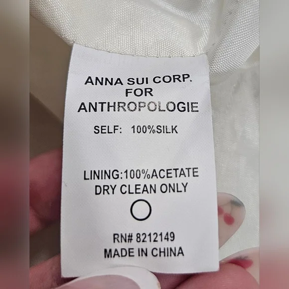 Anna Sui Anthropologie Silk Cherry Sleeveless Dress Cottagecore Pinup Size 12 - Picture 9 of 16